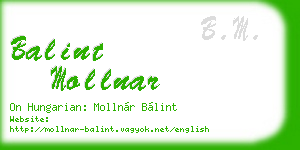 balint mollnar business card